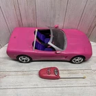 Barbie Remote Control Convertible Pink Corvette Car W Remote Vintage 2001 Works