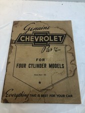 Vintage 1939 Chevrolet Parts Manual Book For Four Cylinder Models