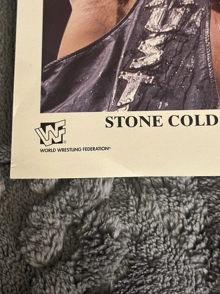 Póster autografiado Stone Cold Steve Austin 1997 WWF Titan Sports 10 X 8 Foto 2 de 4