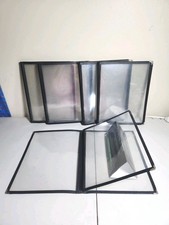 Menu Covers Lot Of 5 3 Page Clear View  Black Trim Events Large Sized CY
