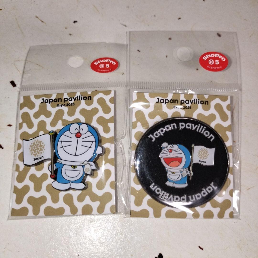 EXPO2025 Doraemon pin badge 2 types set Osaka Kansai Expo