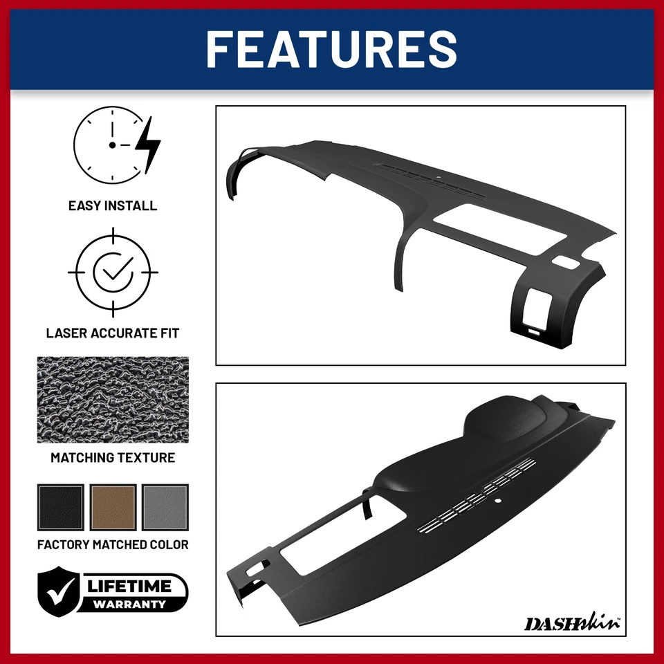 DashSkin Dash Cover for 07-13 Silverado Sierra with Dual Glovebox in Black Foto 4 de 4