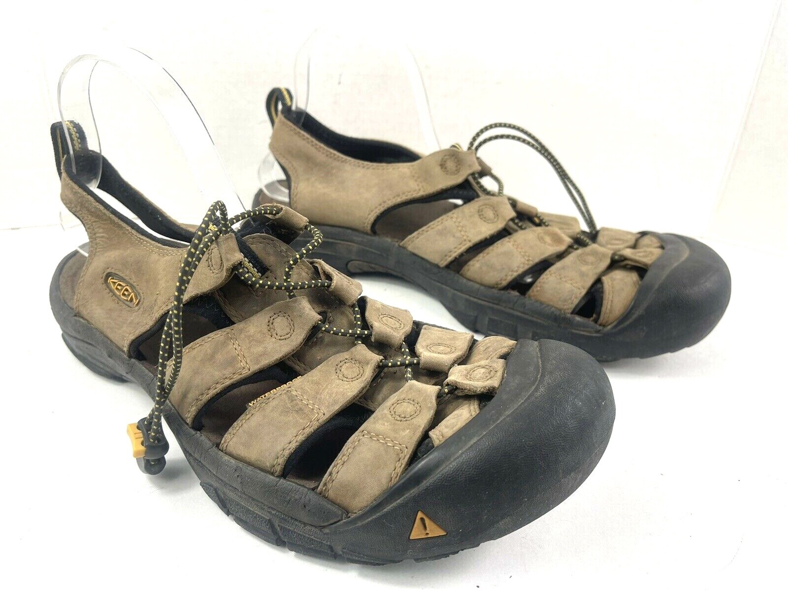 Sandali Keen uomo 10M scarpe Newport pelle marrone impermeabili escursionismo sport acquatici