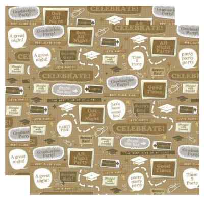 Karen Foster Design 12x12 Scrapbook Paper - Graduation Party Words