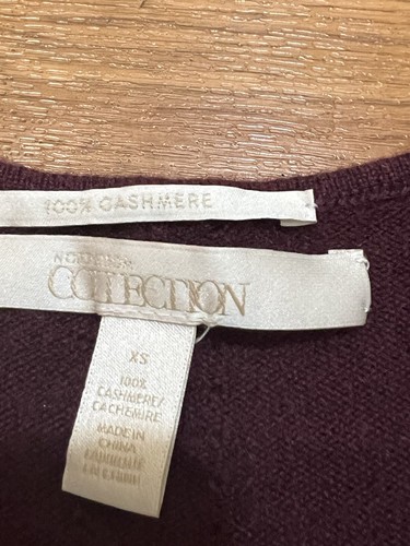 Nordstrom Collection Cashmere Burgundy Cardigan Womens Size XS - Picture 3 of 5