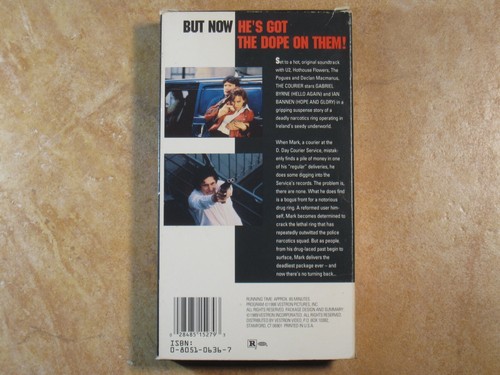 THE COURIER GABRIEL BYRNE IAN BANNEN MUSIC BY U2 VHS 1ST EDITION 1989 VESTRON - Picture 2 of 8