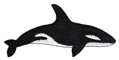as22 Orca Killer Wal Aufnäher Bügelbild Applikation Patch Schwert 9,5 x 4,6 cm