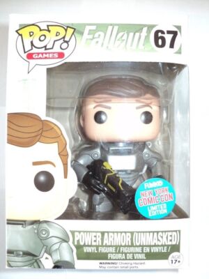 Funko Pop! Vinyl Fallout 67 Power Amor (Unmasked) Comic Con SDCC 2015 MISB