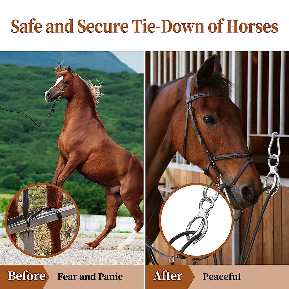 1Pcs Horse Tie Ring with Eye Bolts and Snaps Saddle for Horse to