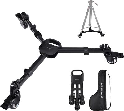 K&F CONCEPT Foldable Tripod Dolly,Heavy Duty with 3''Rubber Wheels 20kg Loads