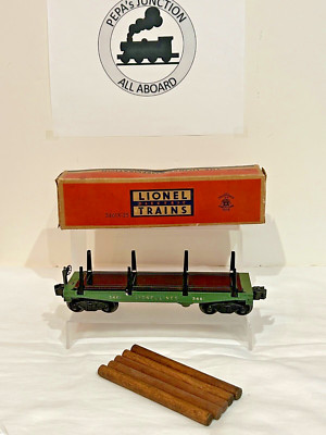 LIONEL 3461X #25 AUTO LUMBER DUMP CAR-Var-B(HEAT STAMPED) BLT'49-55 IN ORIG. BOX