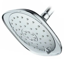 AquaDance Oval Square 3-Function High-Pressure 7.3" Rain Shower Head, Chrome