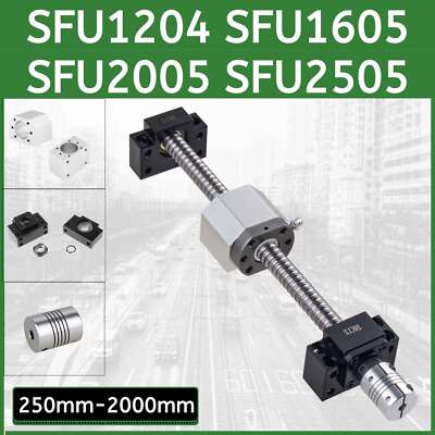 Active Ball Screw Kit SFU1204/1605/2005/2505 - Complete Set With End Supports & Housing Coupler