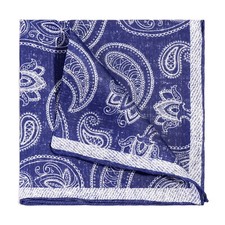 Men's Silk Handkerchief Blue and white Porcelain Blue Pocket Square 30cm 11.8in