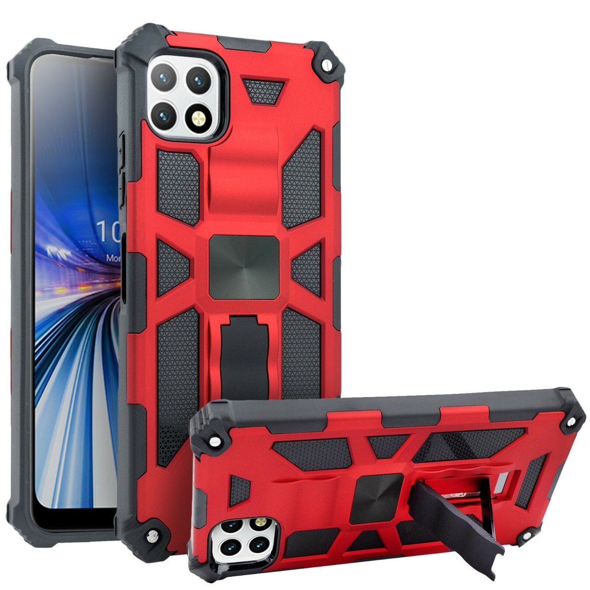 Case For Boost Mobile Celero 5G Full Body Armor Kickstand Cover + Tempered Glass Case For Boost Mobile Celero 5G Full Body Armor Kickstand Cover + Tempered Glass