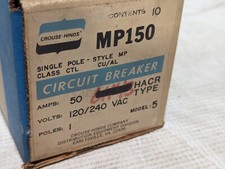 Lot of 8 Crouse-Hinds MP150 Circuit Breakers, 50A, 1-Pole, 120/240VAC