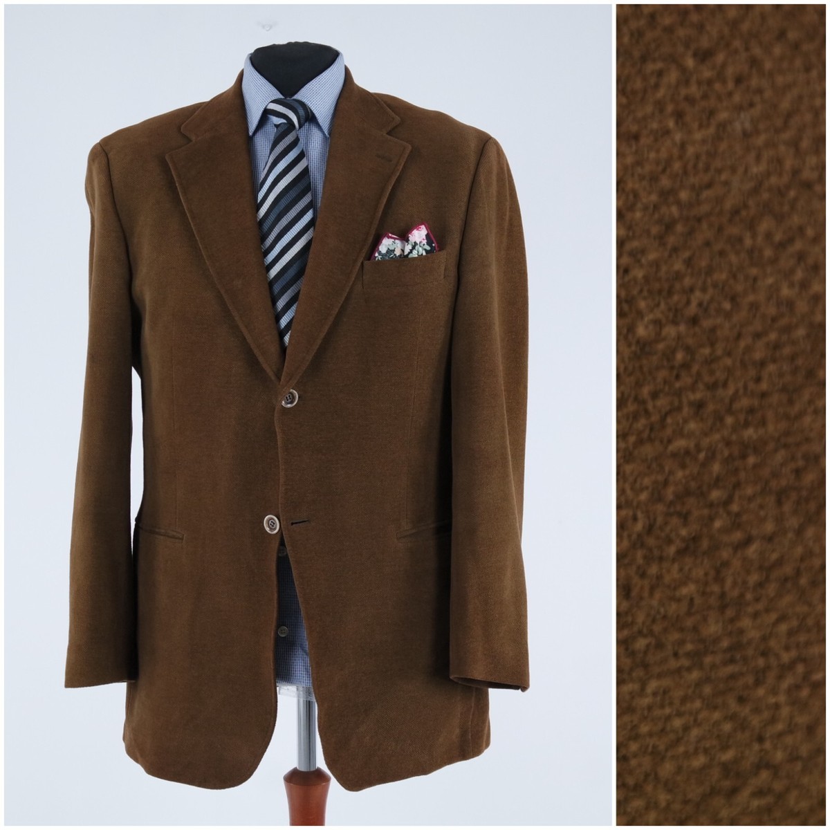 Mens Summer Soft Sport Coat 44R US Size VAN GILS Brown Cotton