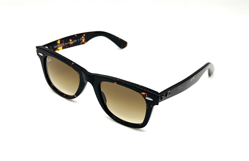 (FREE SHIPPING) Ray-Ban Wayfarer Tortoise RB2140 Brown New Luxottica Ray-Ban Wayfarer Sunglasses, Light Tortoise  main image 2