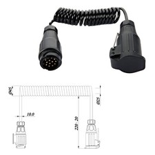 Spiralkabel 1,5m 13polig Anhängerkabel Verlängerungskabel Anhänger Wohnwagen LKW