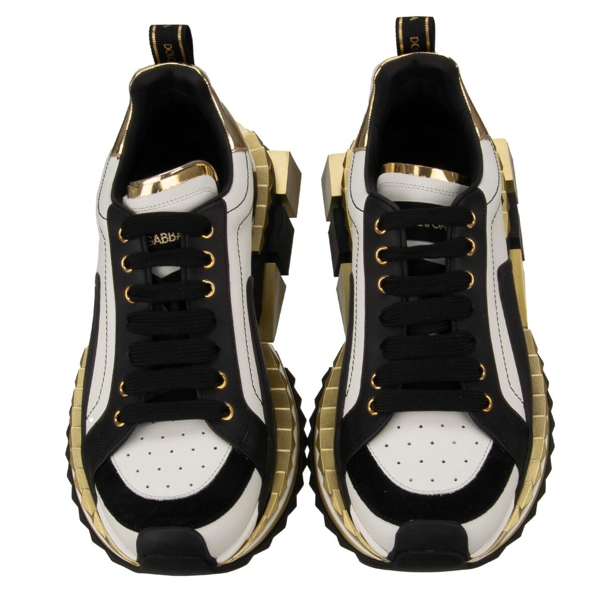 DOLCE & GABBANA DG Logo Men Leather Sneaker SUPER KING Gold DOLCE & GABBANA DG Logo Men Leather Sneaker SUPER KING Gold