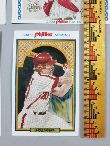 1983 Nostalgia Night Philadelphia Phillies postal de béisbol Schmidt/Wise - Imagen 6 de 8