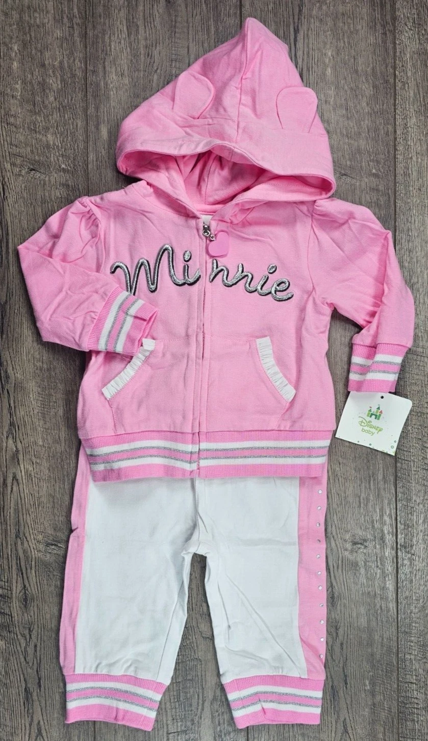 Baby Girl Clothes New Disney Baby 9 Month 2pc Minnie Mouse Hooded Outfit