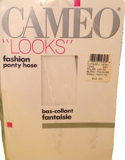 Vintage Pantyhose Cameo Leg Looks Fashion Color Polar White Size Small BU003A