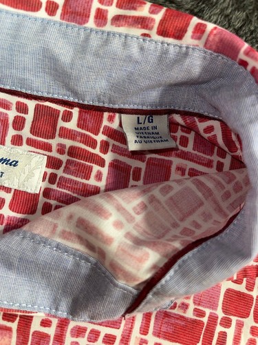 Polo uomo Tommy Bahama Coconut Point Island Zone salmone geometrico taglia L - Foto 5 di 12
