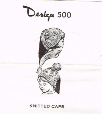 Knitting Pattern Knitted Girls Cap 2 Caps Laura Wheeler 500 1960's VTG Original