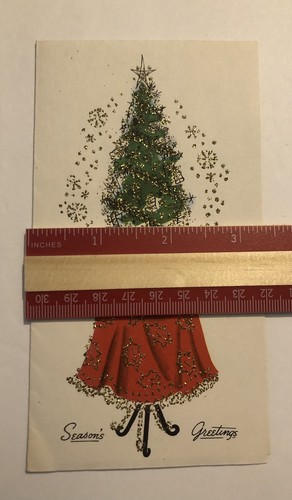 VTG Christmas Greeting Card Made In USA Paper Collectible 8753L 0C23 Glitter - Picture 6 of 6