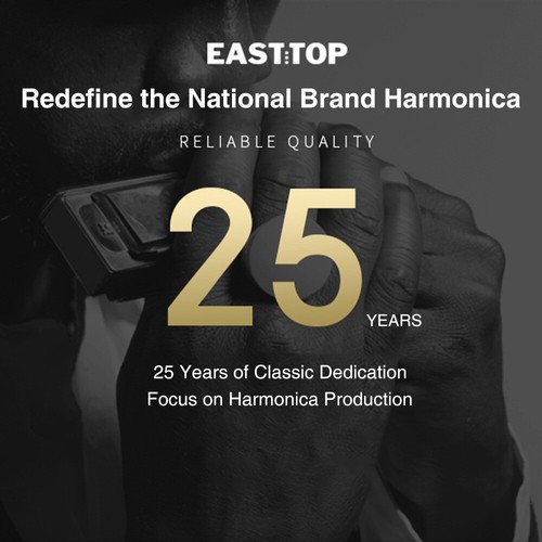 EASTTOP Diatonic Harmonica Key of C Blues Harp Professional harmonica 10hole - Picture 5 of 12