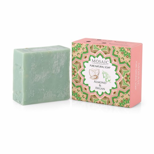 Mosaic Almond & Argan Beauty Soap with Olive Oil, 5.3 oz - Picture 2 of 2