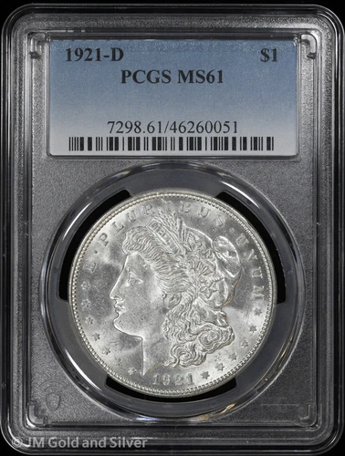 1921-D $1 Morgan Silver Dollar PCGS MS 61 | Uncirculated UNC
