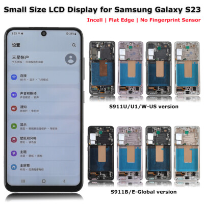 Small LCD Display Touch Screen Frame Assembly Part For Samsung Galaxy S23 S911