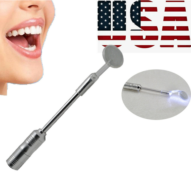 USA Dental Mouth Mirror with LED Light Bright Durable Removable