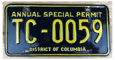 District of Columbia 1979 ANNUAL SPECIAL TRUCKING PERMIT License Plate TC-0059!