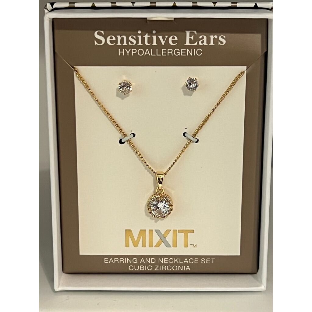 MIXIT Earring & Necklace Jewelry Set NIB Sensitive Cubic MIXIT Earring & Necklace Jewelry Set NIB Sensitive Cubic