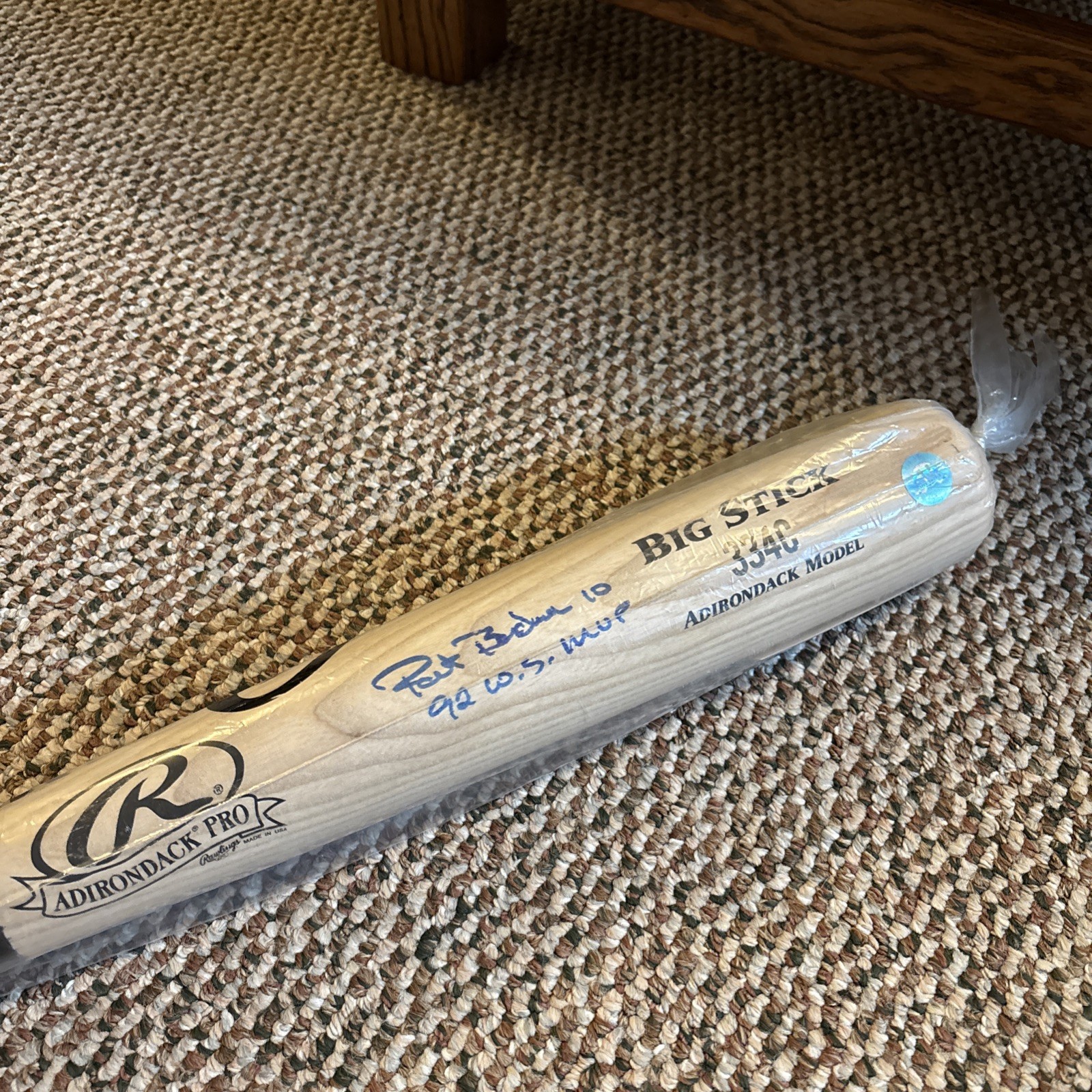 GAME USED SIGNED AUTO BAT PAT BORDERS WS MVP 1992 TORONTO BLUE JAYS 