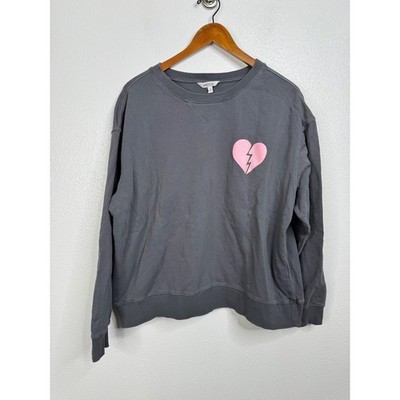 Wildfox I Wish It Was Saturday Gray Sweatshirt Size Large