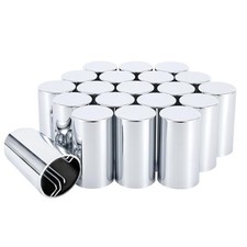 Lug Nut Cover ABS Chrome Plastic Cylinder Nut Cover, Push-On 3-1/2" Silver-20