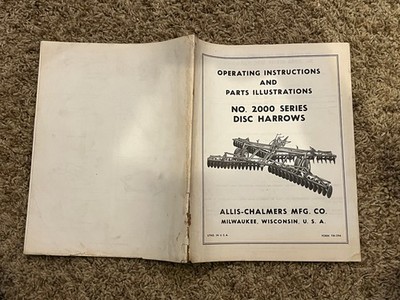 AC6 ALLIS CHALMERS OPER. & PARTS MANUAL 2000 SERIES DISK HARROWS TM-294