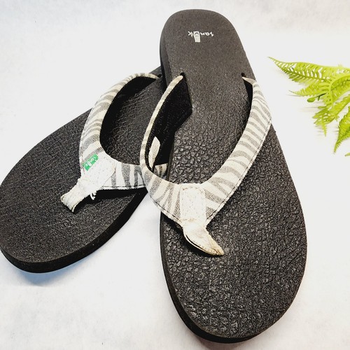 Sanuk Zebra Yoga Mat Flip Flops Thongs Shoes Sandals Size 10M - Picture 5 of 8