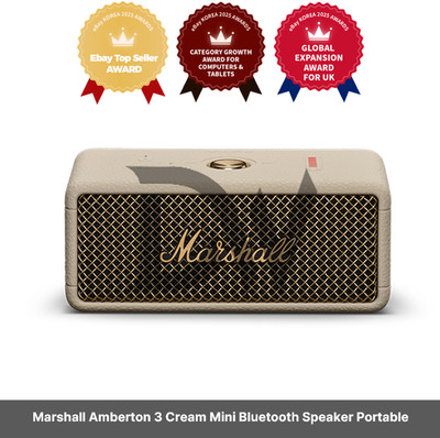 Marshall Amberton 3 Creme Mini Bluetooth Lautsprecher Tragbar / Express / Ori...