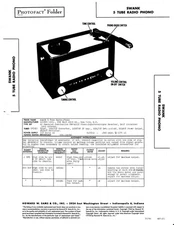 Sams Photofacts for 465-21 Swank Radio Phonograph 5 tube 1946 no model # shown