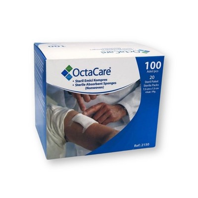 OctaCare 100er Sterile Kompresse Gaze Wundauflagen 4-lagige Kompressen