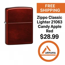 ZIPPO CLASSIC LIGHTER 21063 – CANDY APPLE RED – FREE SHIPPING – $28.99