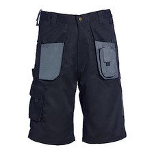 Men's Workman Cargo Shorts, Black/Grey Safety Work Clothing,  36" Waist