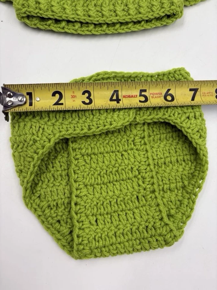 宝贝尤达星球大战迪士尼手工针织豆豆格罗古曼达洛人婴儿帽子尿布 — 第 4/4 张图片