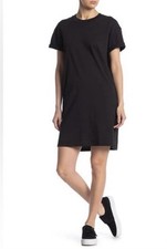 Madewell Women’s 100% Cotton Tina Tshirt Dress In Black. Size Large