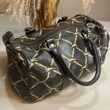 Borsa da viaggio Longchamp nera e oro